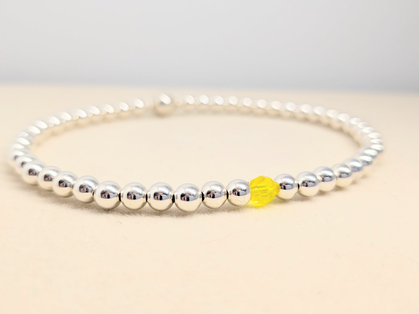 BRIA Citrine Crystal Silver Bracelet