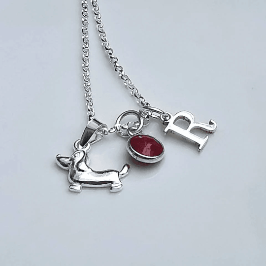 Silver on sale dachshund necklace