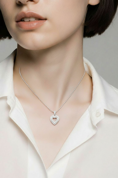 EVA Heart Pendant Necklace in Sterling Silver