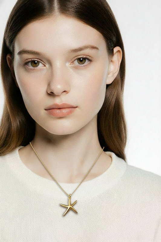 Gold Starfish Pendant Necklace