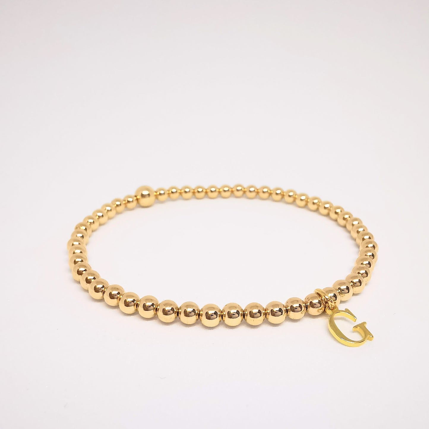 Gold Initial Bead Bracelet