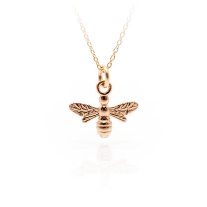 Rose Gold Bee Pendant Necklace