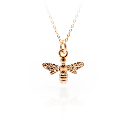 Rose Gold Bee Pendant Necklace