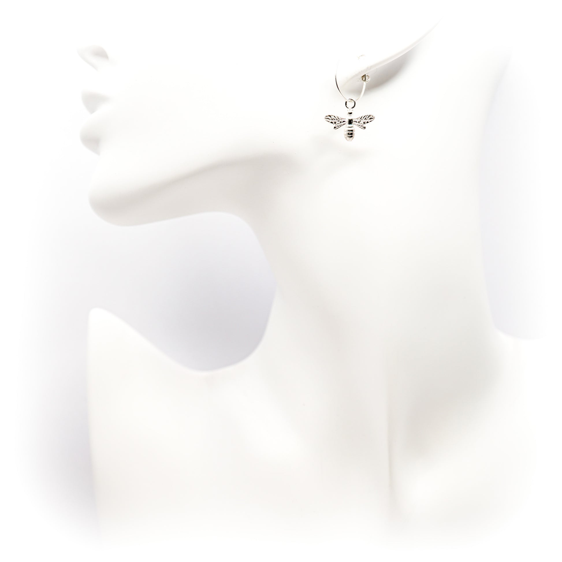 Sterling Silver Bee Hoop Earrings - SKU 209 - Sophellie Jewellery