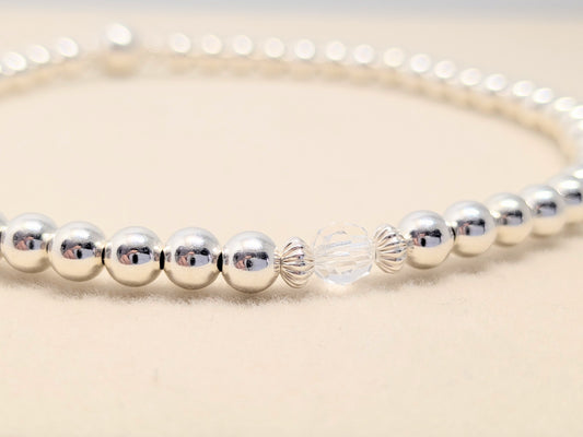 BRIA Clear Crystal Silver Bracelet