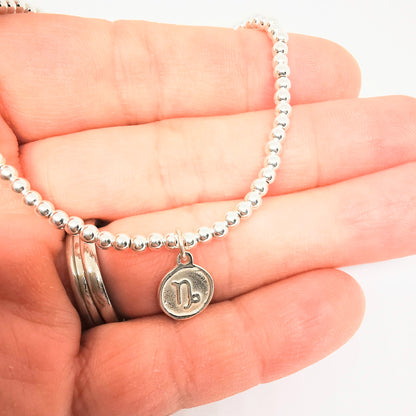 CAPRICORN Silver Beaded Bracelet