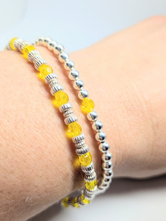 BRIA Citrine Crystal Silver Bracelet