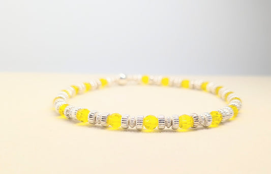 Citrine Crystal Silver Bracelet