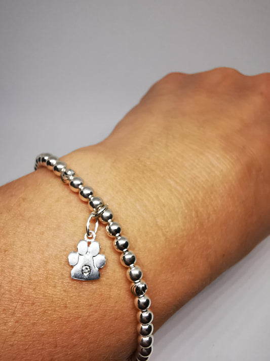 Paw Stacking Bracelet in Sterling Silver 🦮