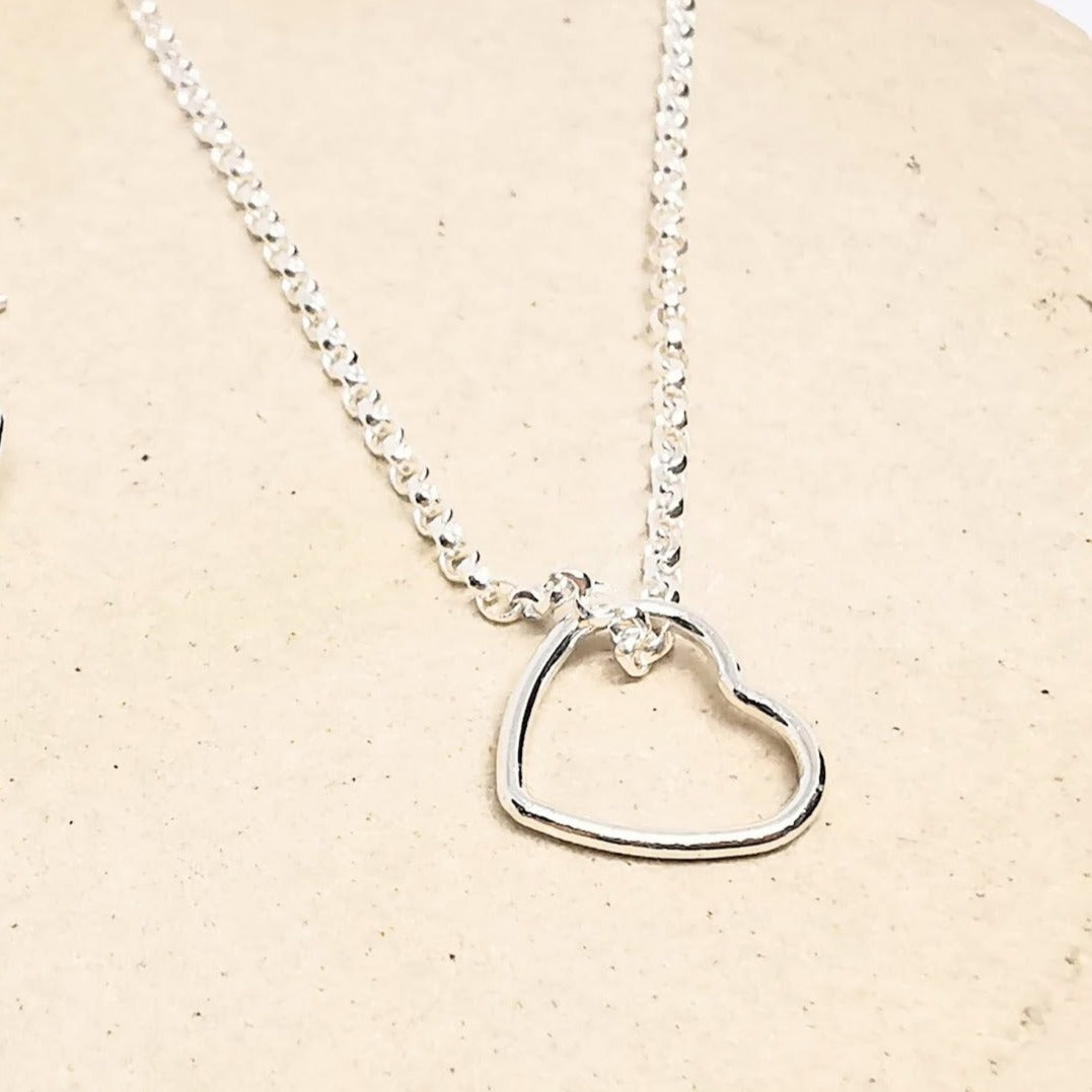 Sterling Silver Heart Pendant Necklace