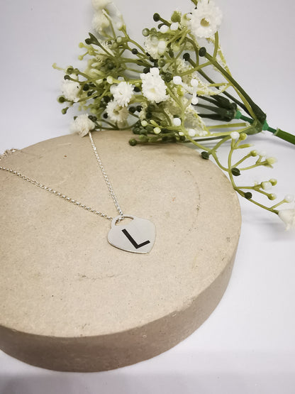 Silver Personalised Heart Necklace