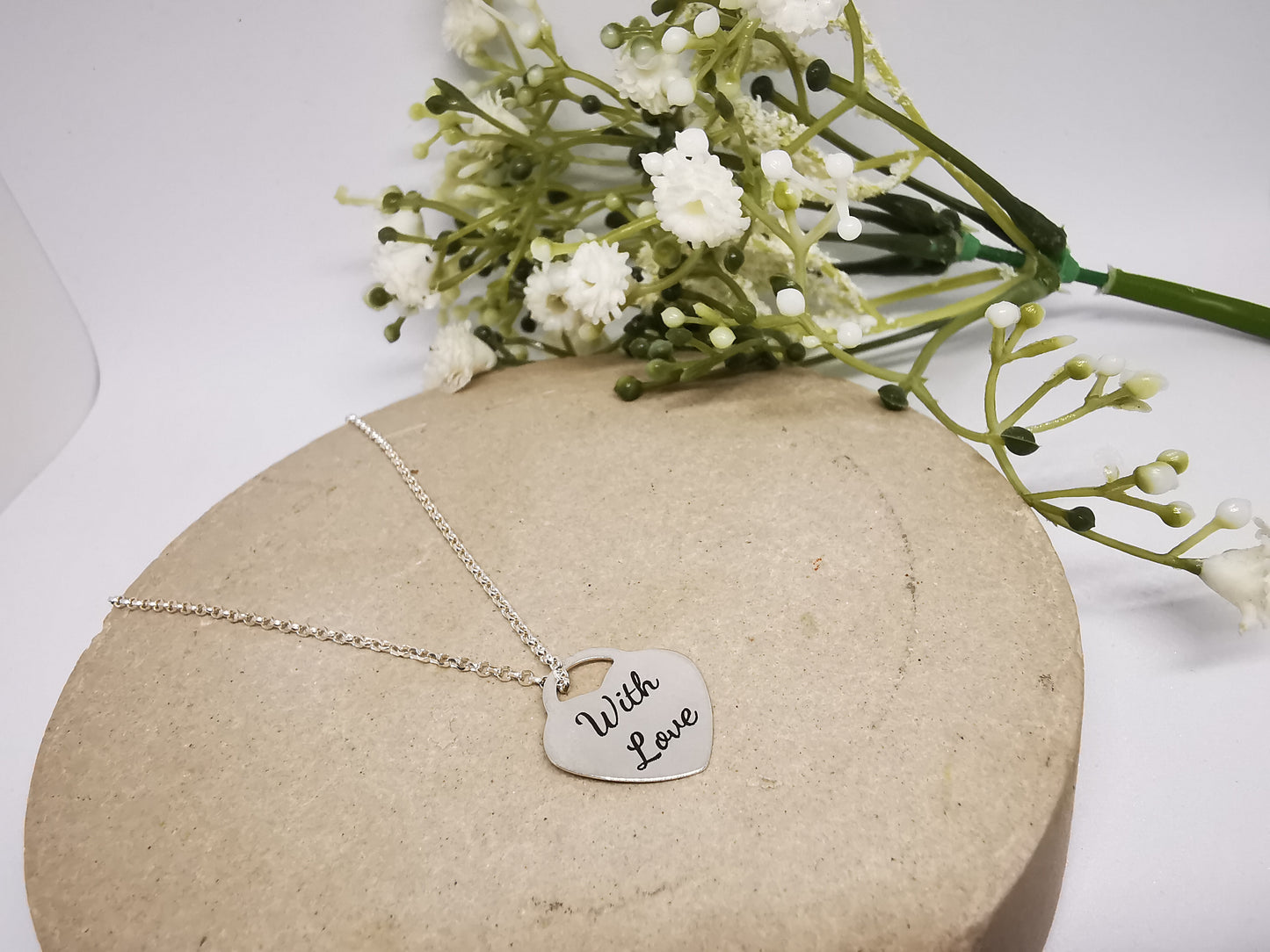 Silver Personalised Heart Necklace