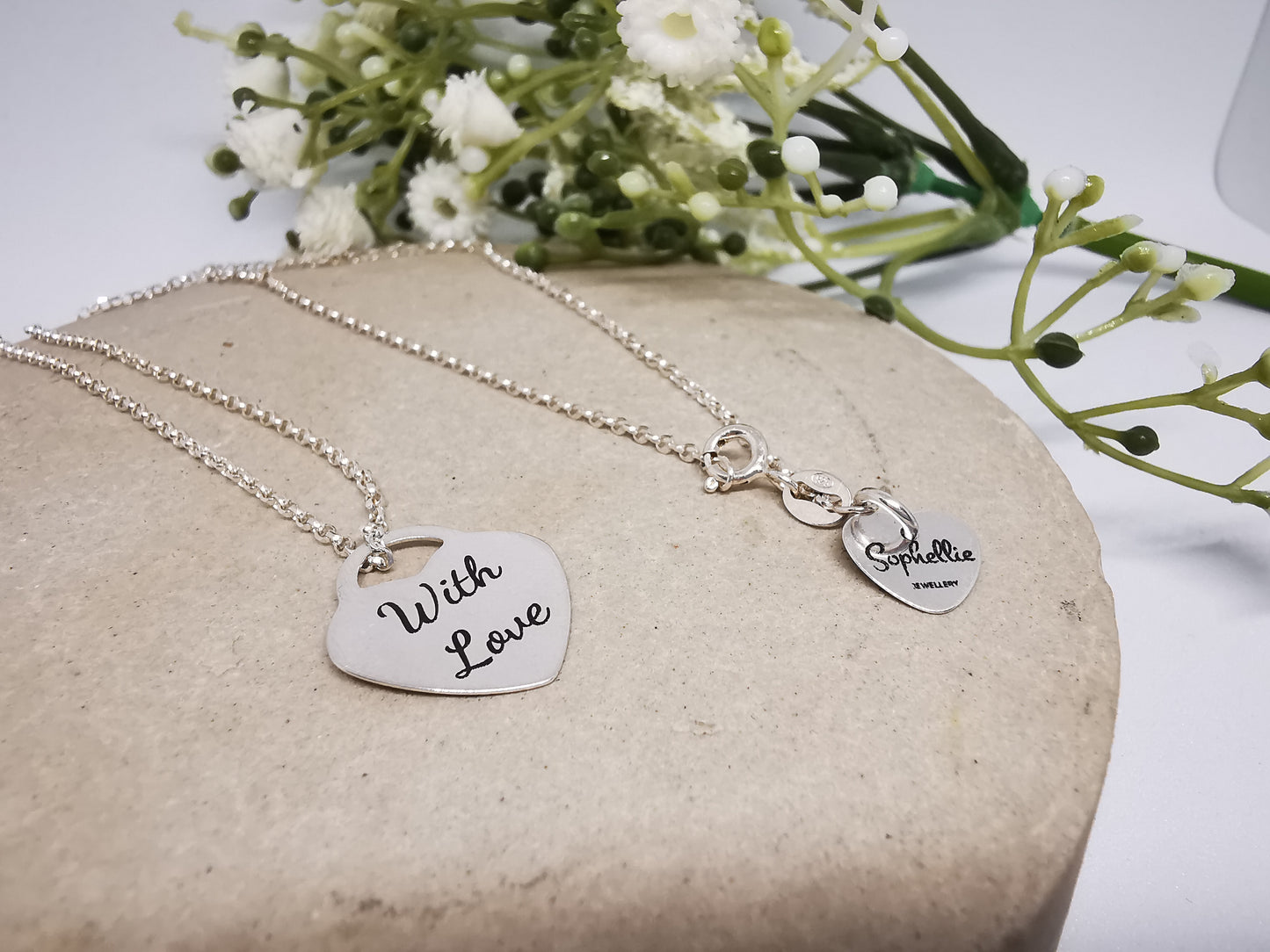 Silver Personalised Heart Necklace