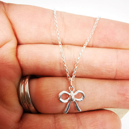 Sterling Silver Bow Necklace