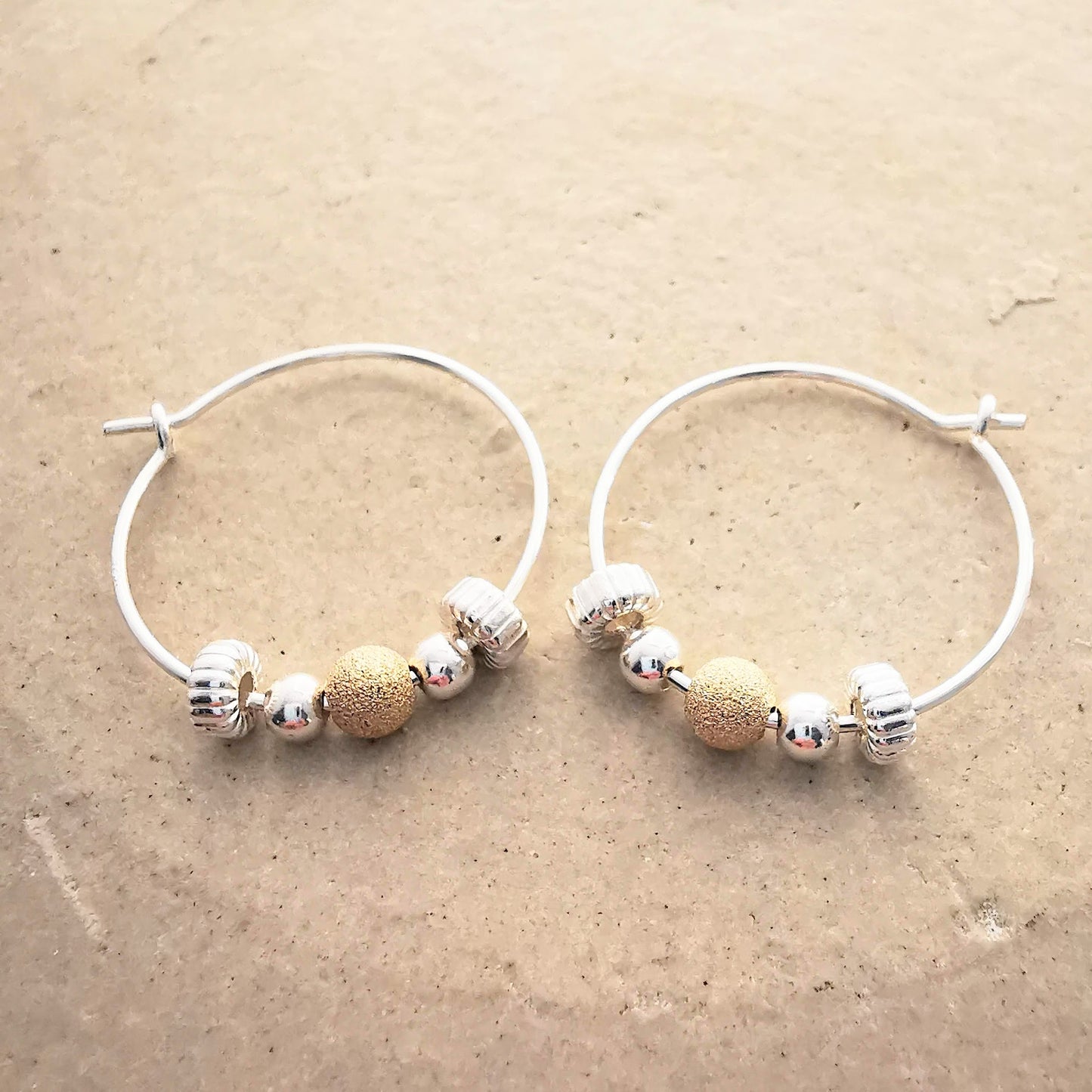 ISLA Sterling Silver Bead Hoop Earrings