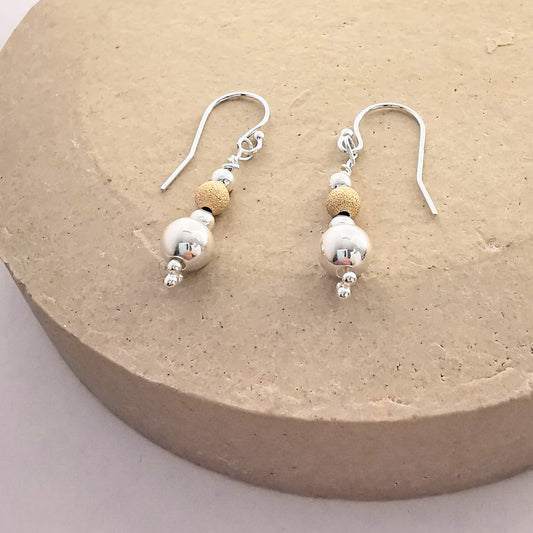 ISLA Silver Bead Dangle Earrings