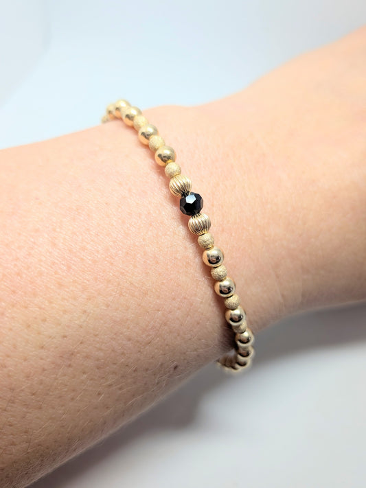 BRIA Jet Black Gold Bracelet