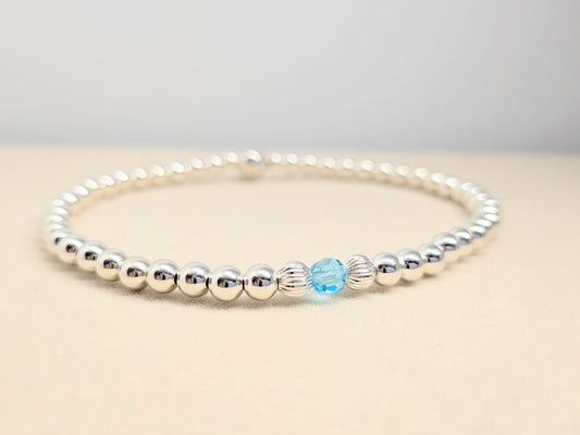 BRIA Aqua Blue Silver Bracelet