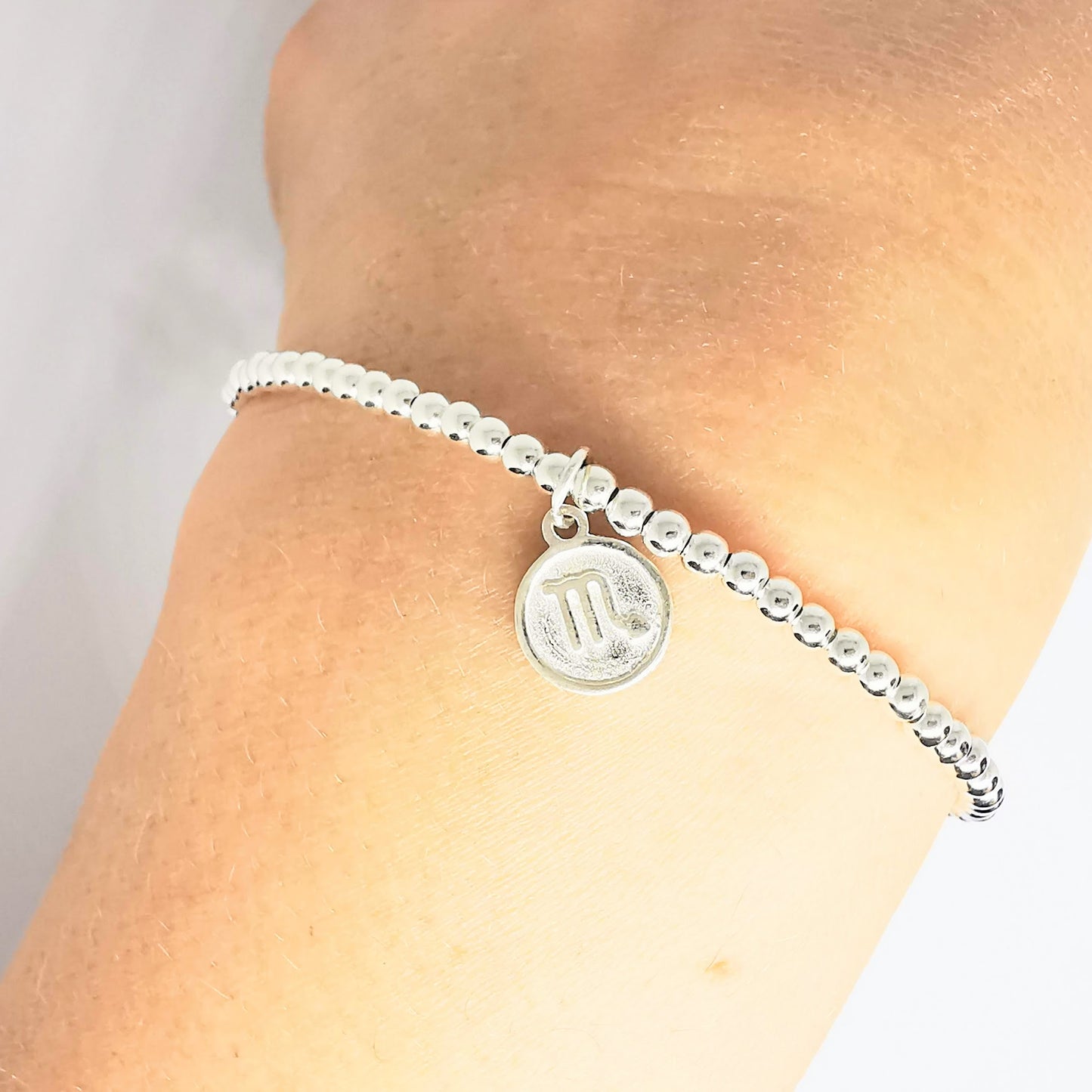 SCORPIO Silver Beaded Bracelet