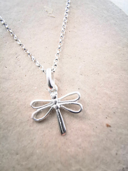 Sterling Silver Dragonfly Pendant Necklace