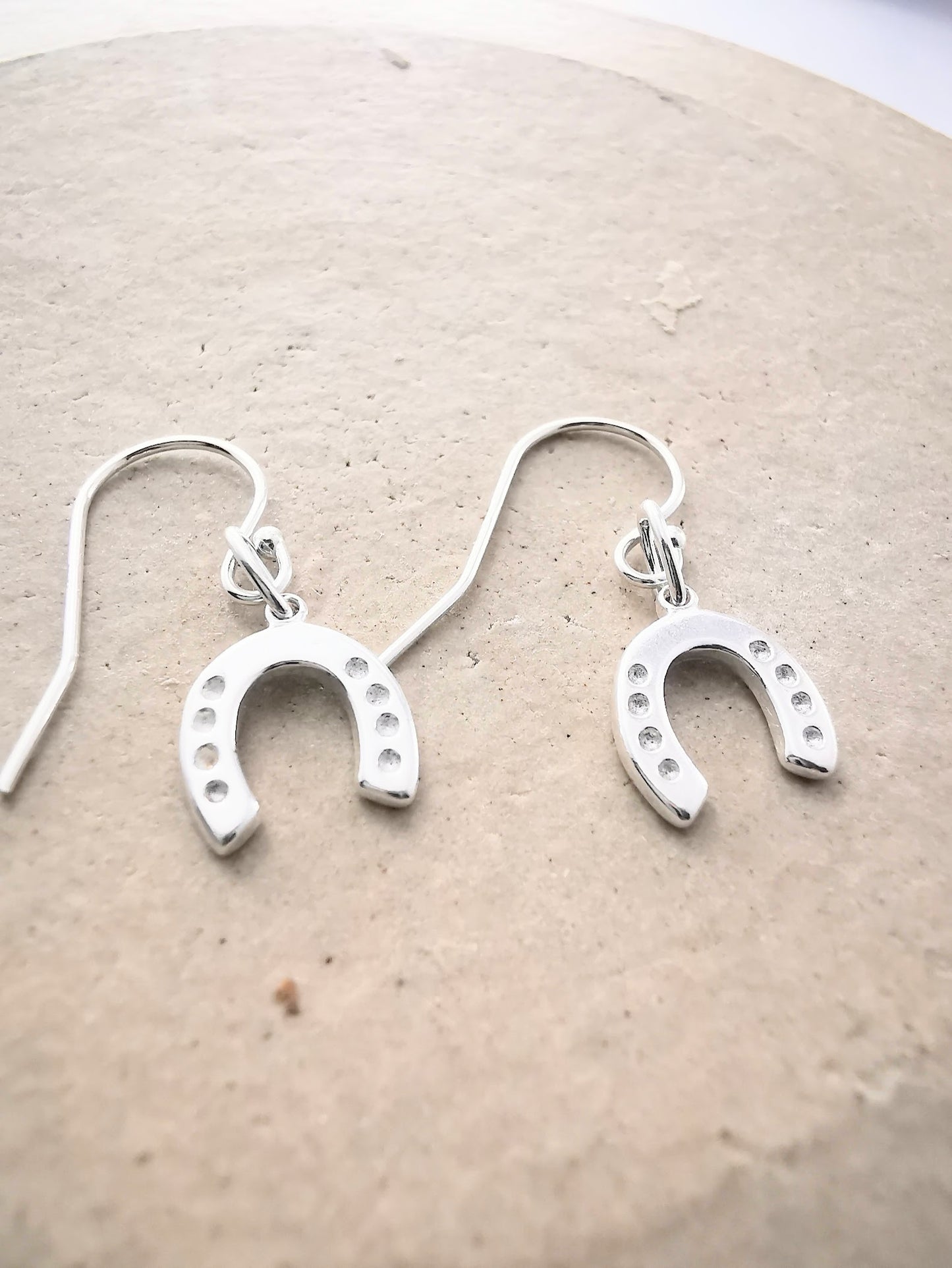 Sterling Silver Horseshoe Dangle Earrings