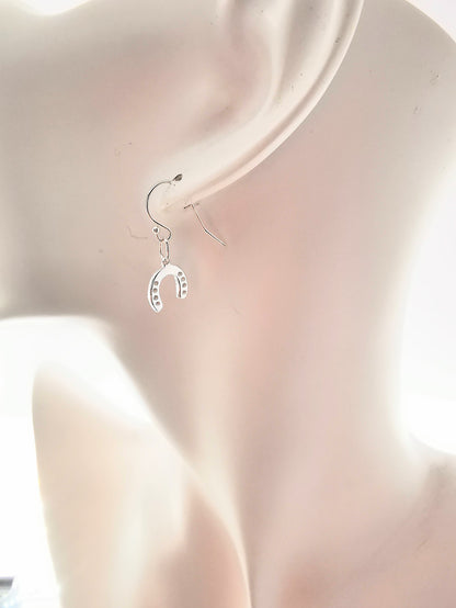 Sterling Silver Horseshoe Dangle Earrings