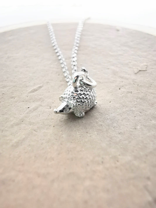 Sterling Silver Hedgehog Pendant Necklace