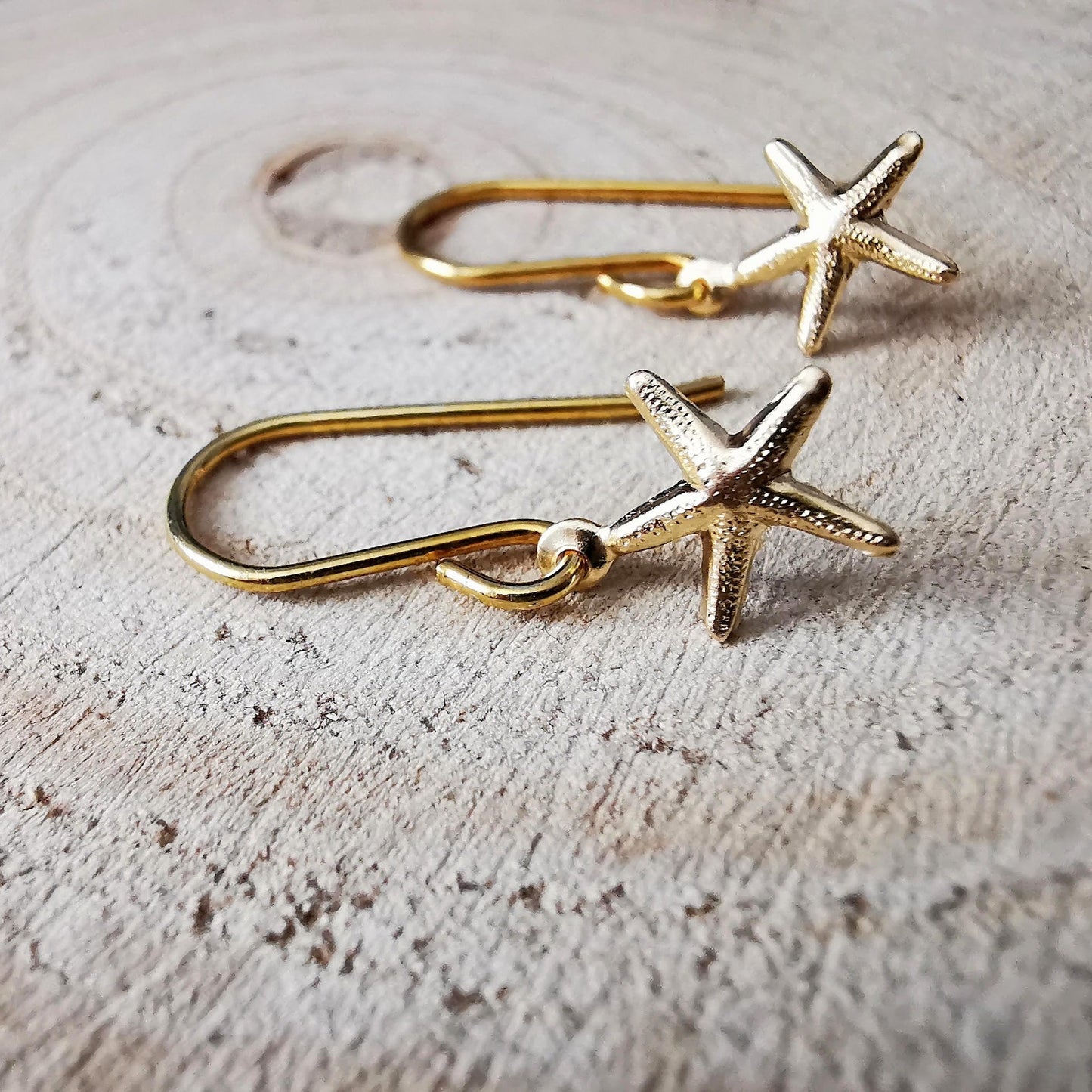 Gold Starfish Ear Wire Earrings - SKU 1102 - Sophellie Jewellery