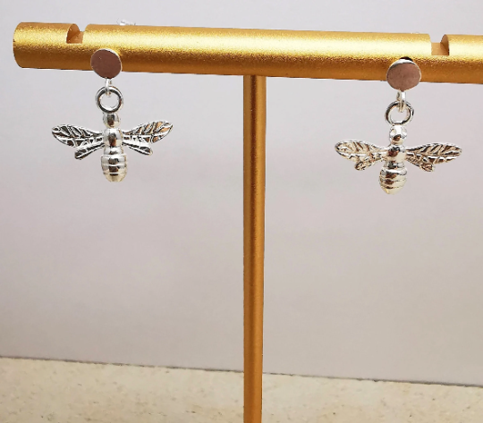 Sterling Silver Bee Stud Earrings