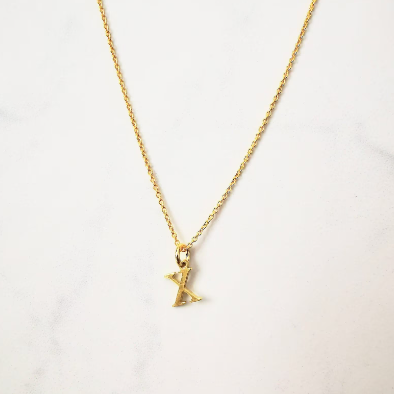 Gold Initial X Pendant Necklace