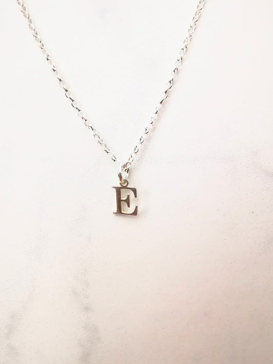 Sterling Silver Initial E Pendant Necklace