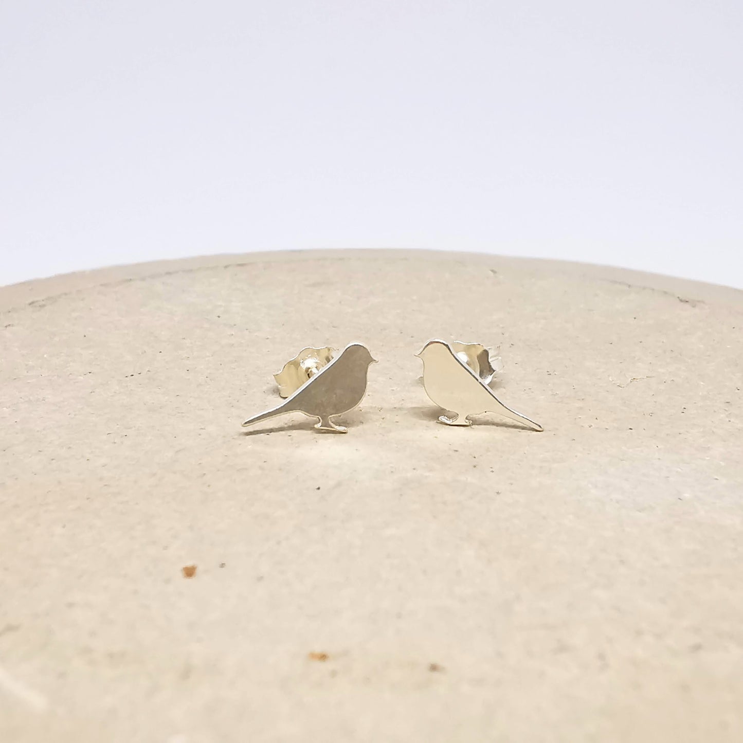 Sterling Silver Bird Stud Earrings