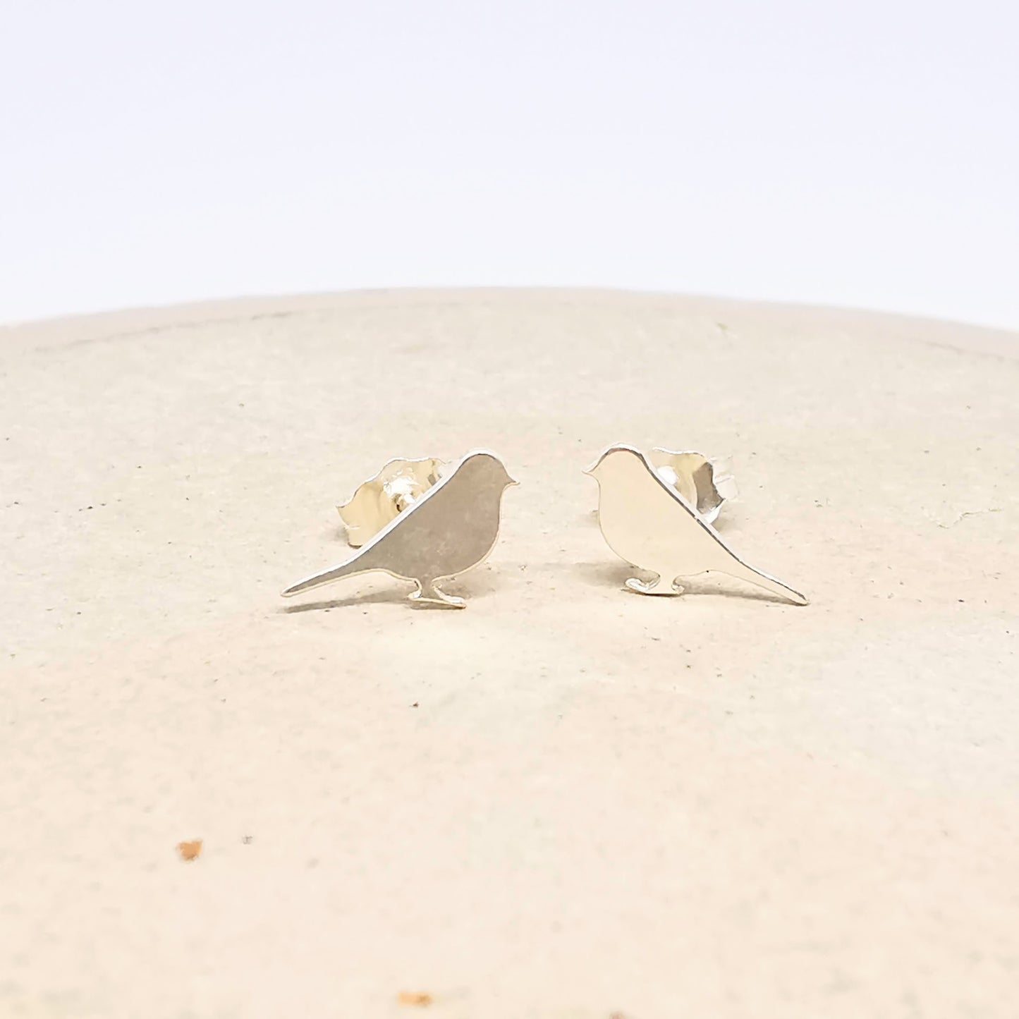 Sterling Silver Bird Stud Earrings