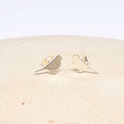 Sterling Silver Bird Stud Earrings