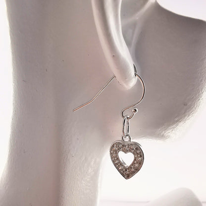 EVA Sterling Silver Heart Crystal Earrings