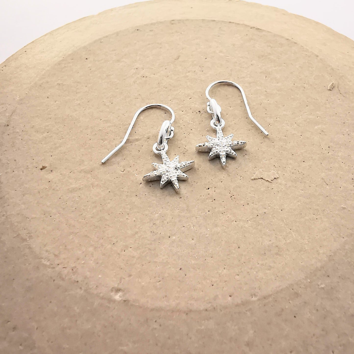 CELESTE Sterling Silver North Star Crystal Earrings