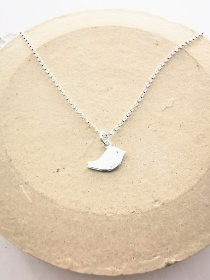 Sterling Silver Bird Pendant Necklace