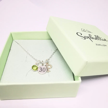 Personalised 30th Milestone Necklace in Sterling Silver