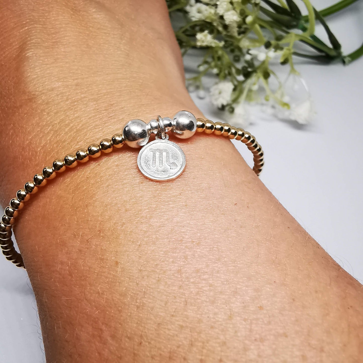 Gold Beaded Bracelet Scopio Zodiac