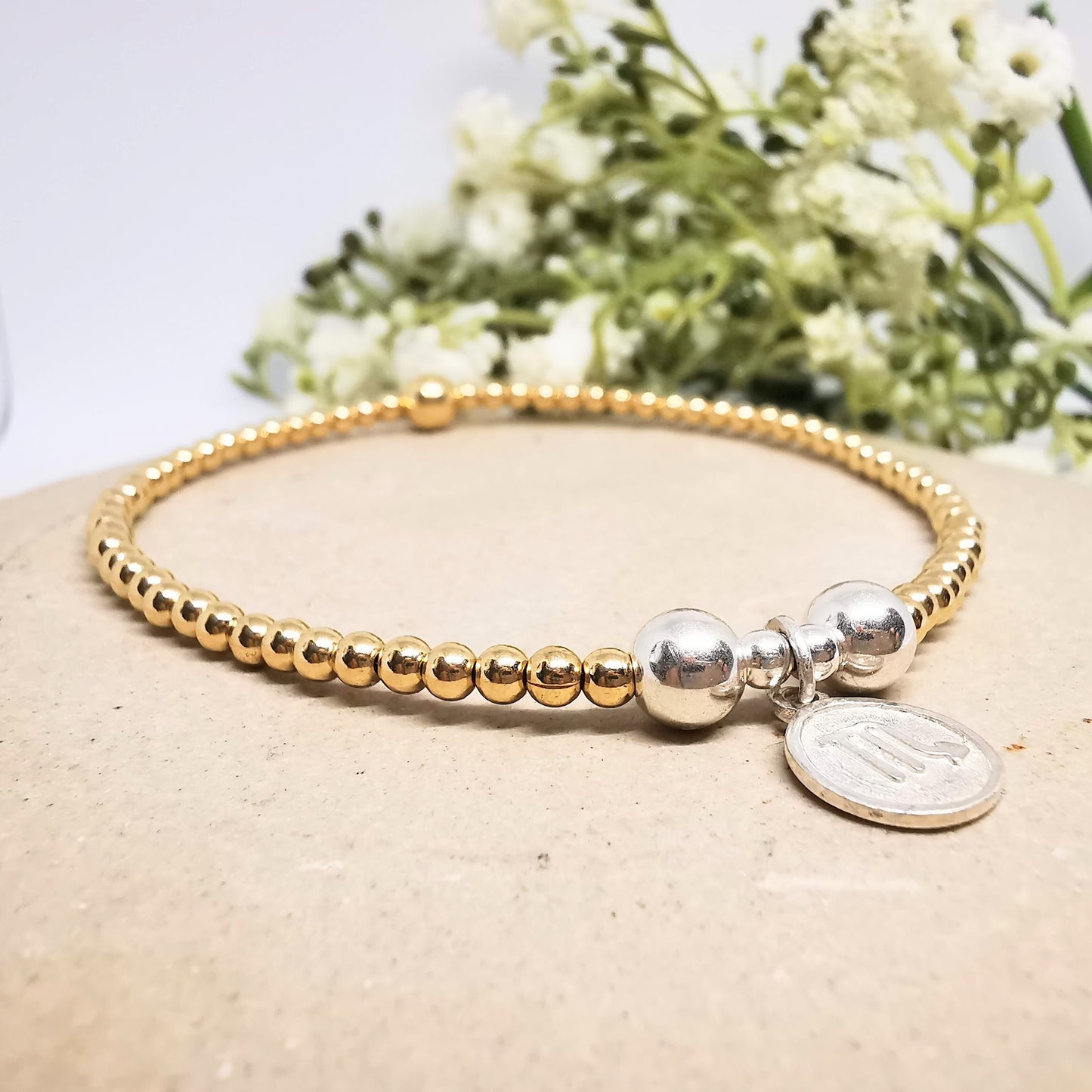 Gold Beaded Bracelet Scopio Zodiac