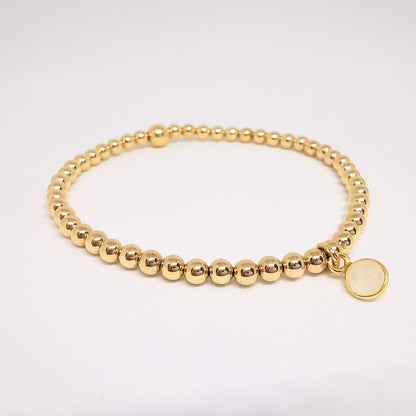 Gold Moonstone Bead Bracelet