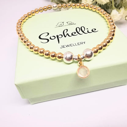 Gold Rose Quartz Bead Bracelet