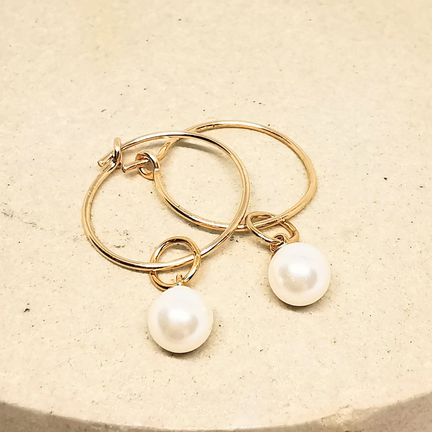 ANNA Gold Crystal Pearl Hoop Earrings