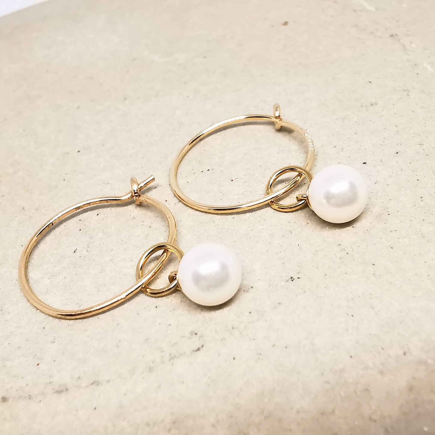 ANNA Gold Crystal Pearl Hoop Earrings