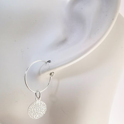 Sterling Silver Leopard Print Hoop Earrings