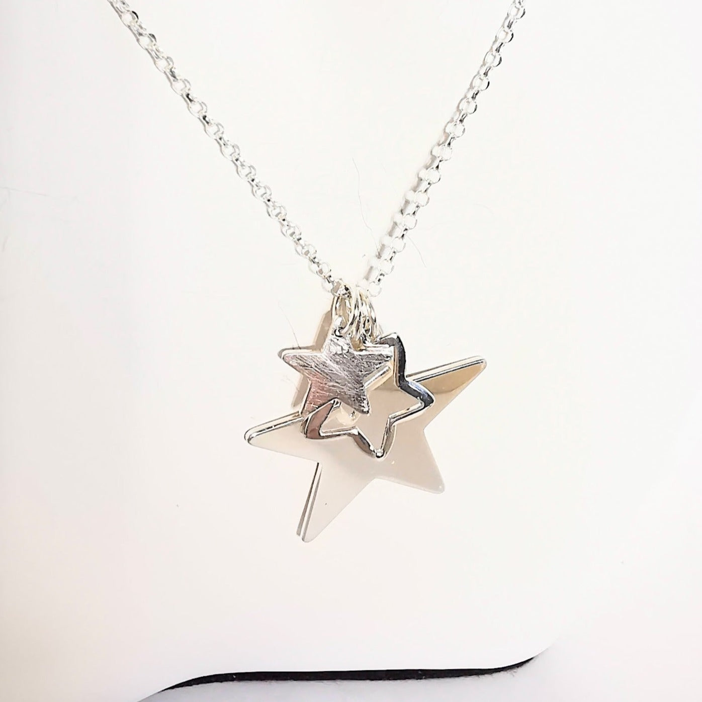 Sterling Silver Star Cluster Charm Necklace