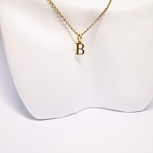 Gold Initial B Pendant Necklace