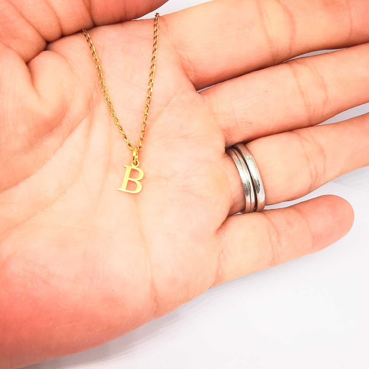 Gold Initial B Pendant Necklace