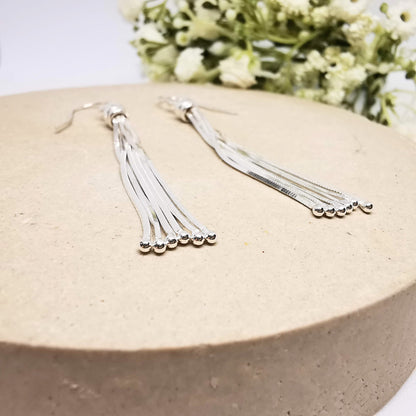 Tassel Drop Earrings in Sterling Silver