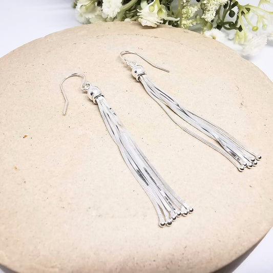 Tassel Drop Earrings in Sterling Silver